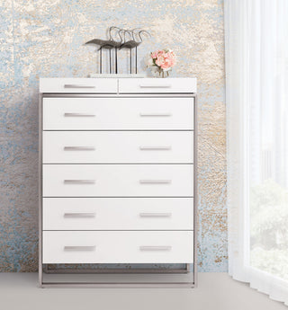 Marquee 6-Drawer Chest - Cloud White