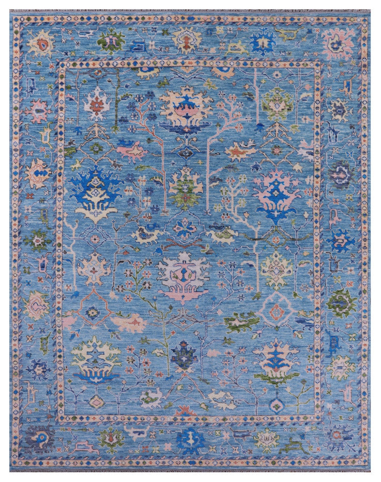 9' 4" X 12' 2" Hand Knotted Turkish Oushak Wool Rug - Q15675