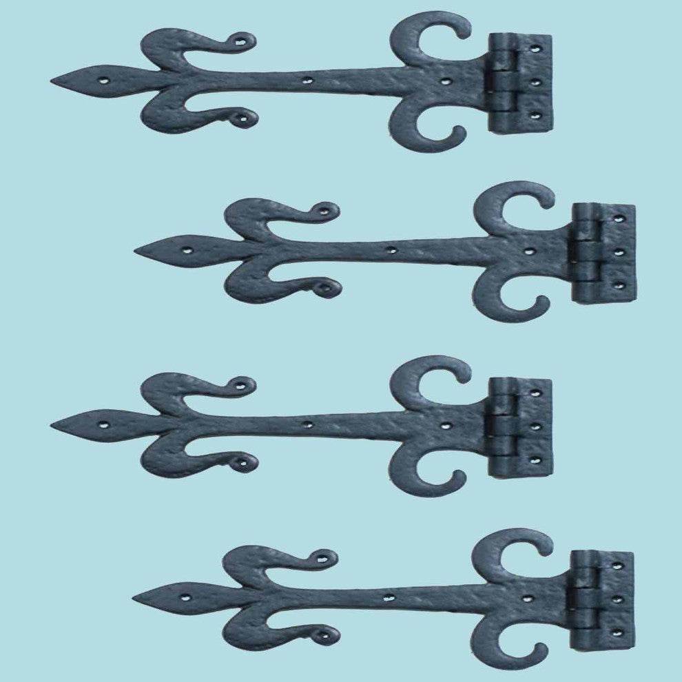Door Strap Hinge Black Iron 12 Inch Set Of 4