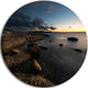 Dark Sydney Coastline, Seashore Round Wall Art, 11"