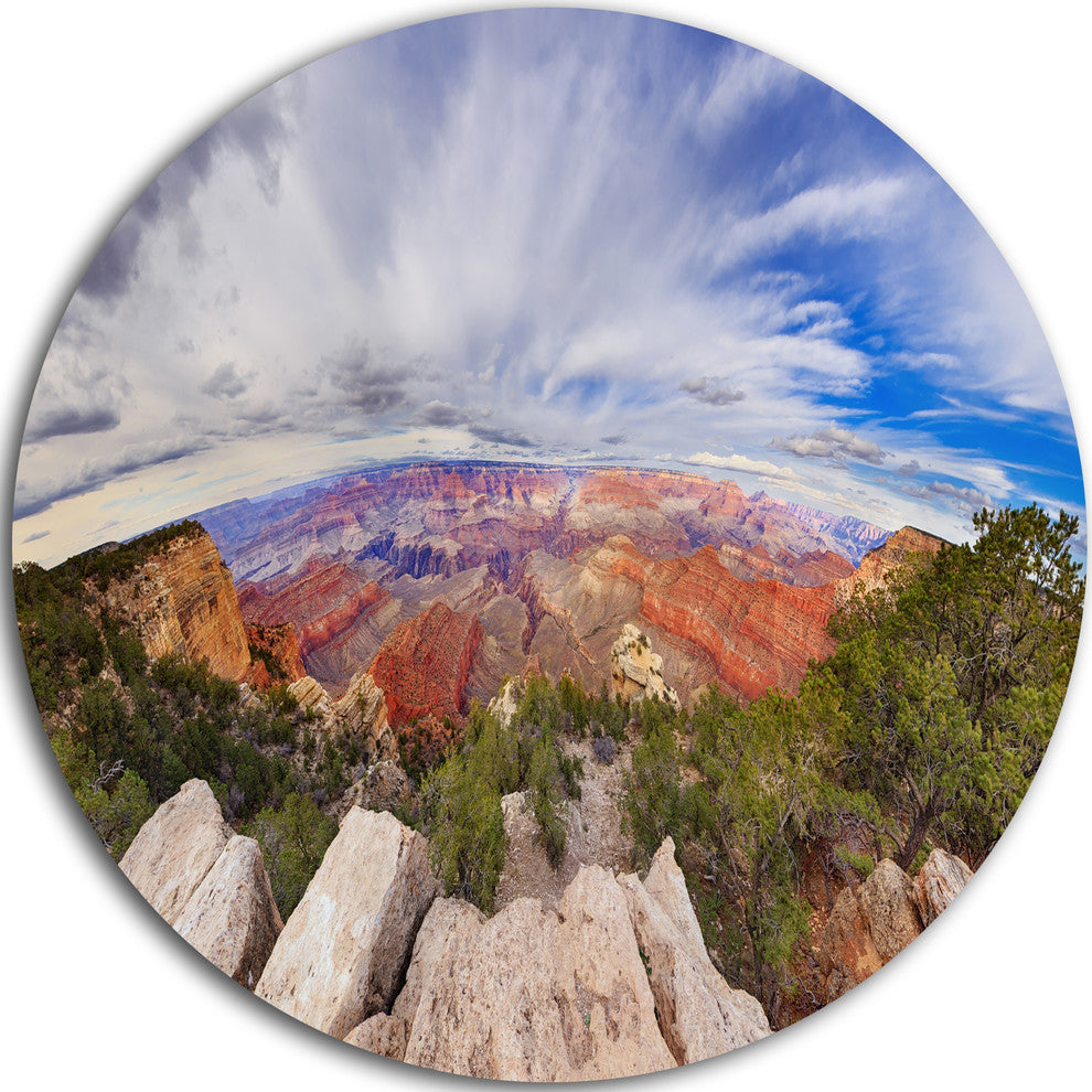 Eye Looking At The Grand Canyon, Landscape Disc Metal Wall Art, 11"