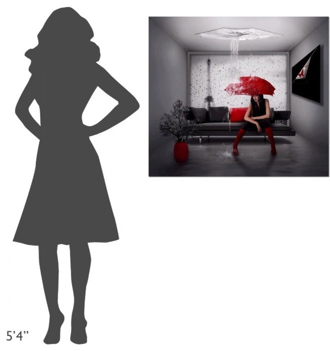 "Rain In Paris" Stretched Canvas Giclee by Natalia Simongulashvili, 36x32"