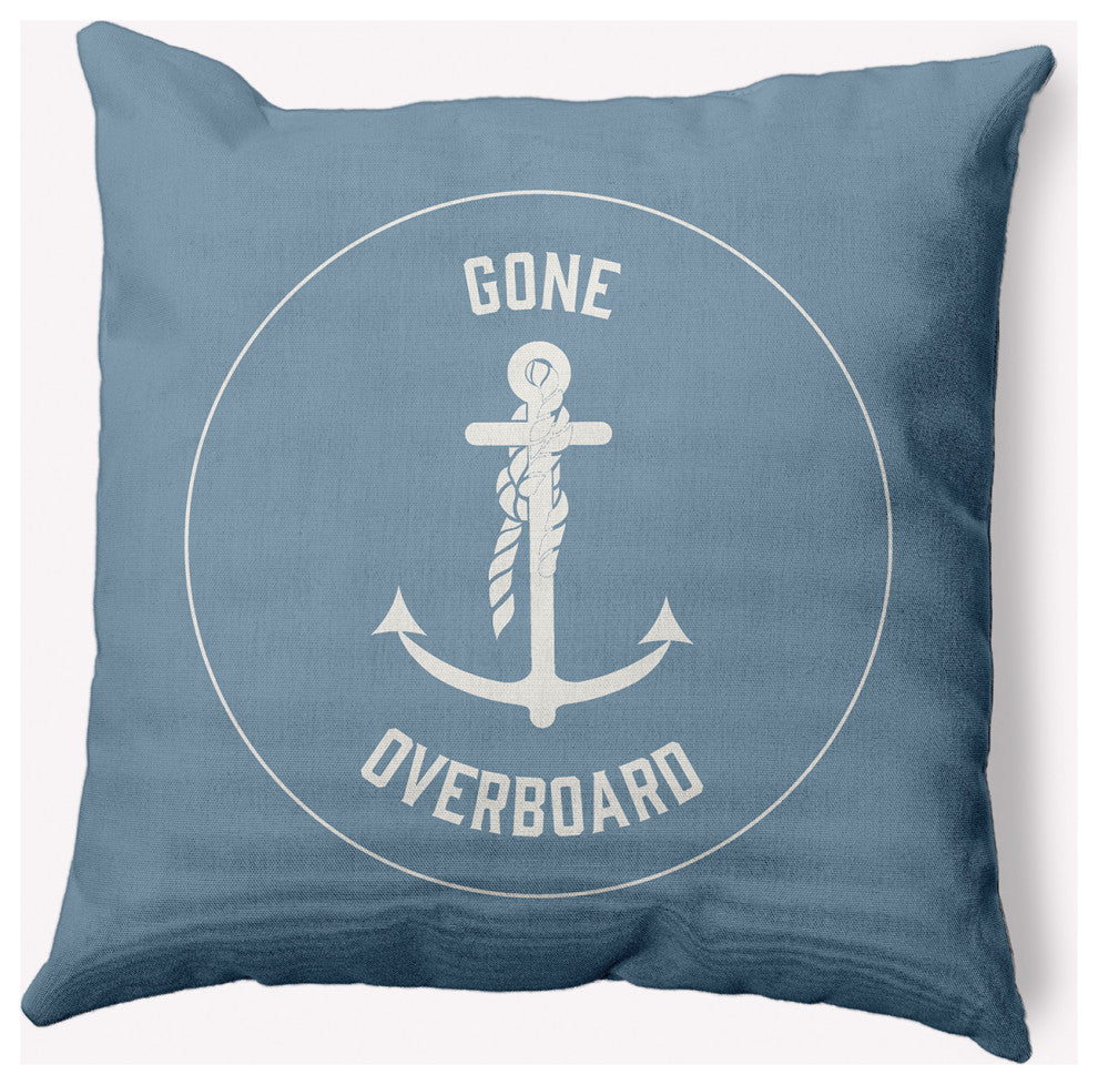 26x26" Gone Forever Overboard Nautical Decorative Indoor Pillow, Dusty Smoke