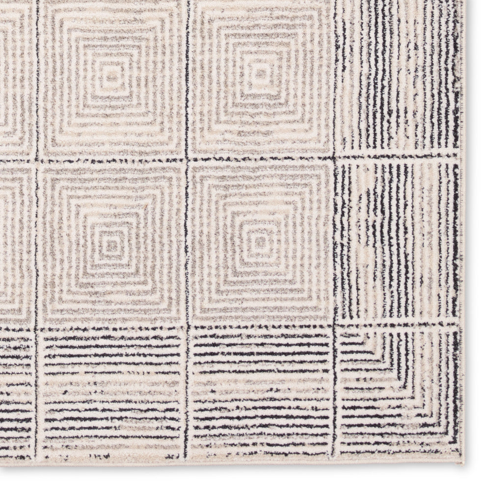 Label J Quadrant EVA03 Geometric Ivory Area Rug, 6'x9'