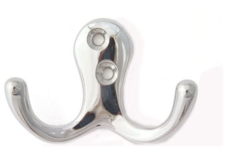 Alno A903 Traditional 2-3/4"W 2 Prong Double Tip Solid Brass Robe - Polished