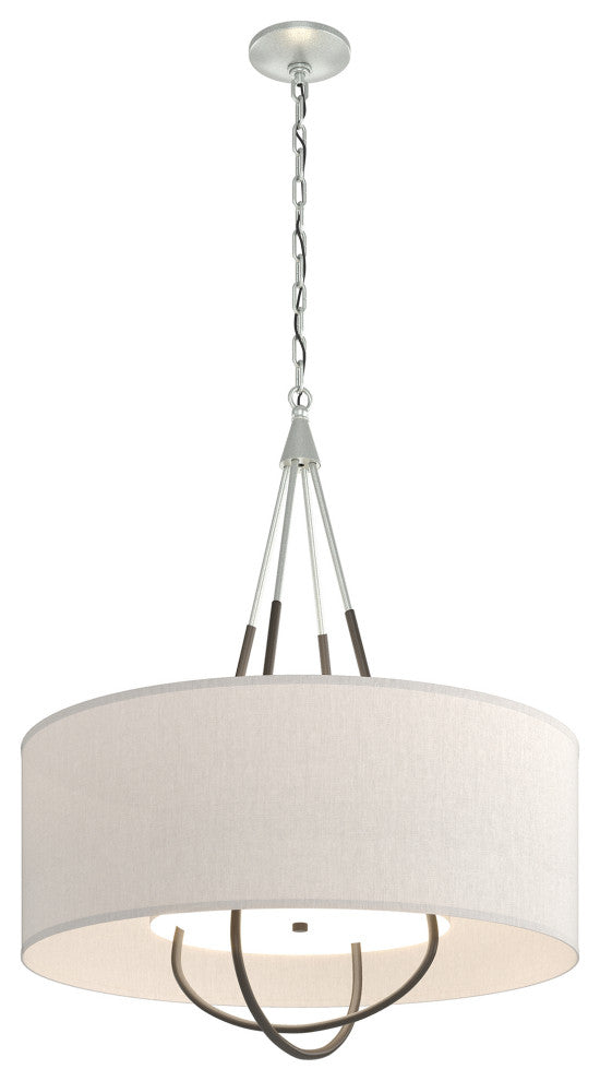 Loop Pendant, Vintage Platinum Finish, Dark Smoke Accents, Flax Shade