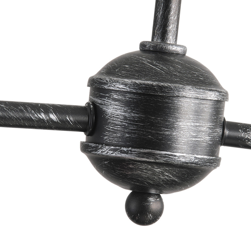 Modern 4-Light Milk White Glass Shade Chandelier for Kitchen Island, Black