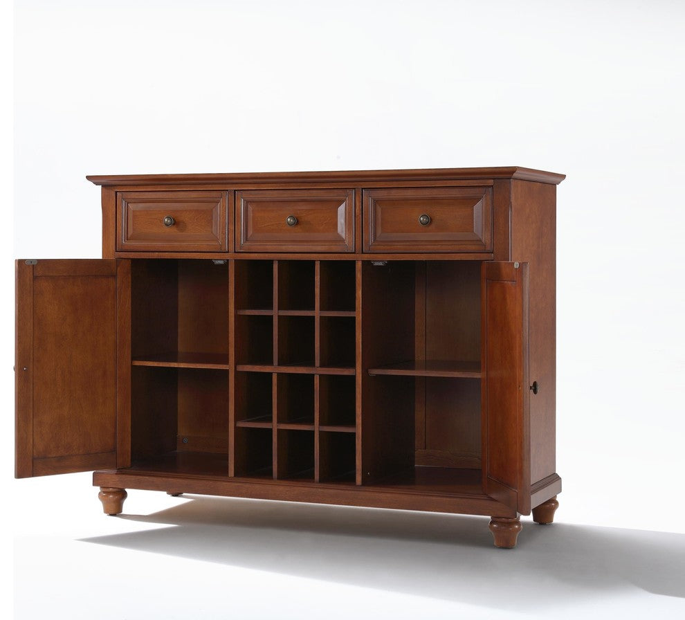 Cambridge Buffet Server / Sideboard Cabinet With Wine Storage, Classic Cherry