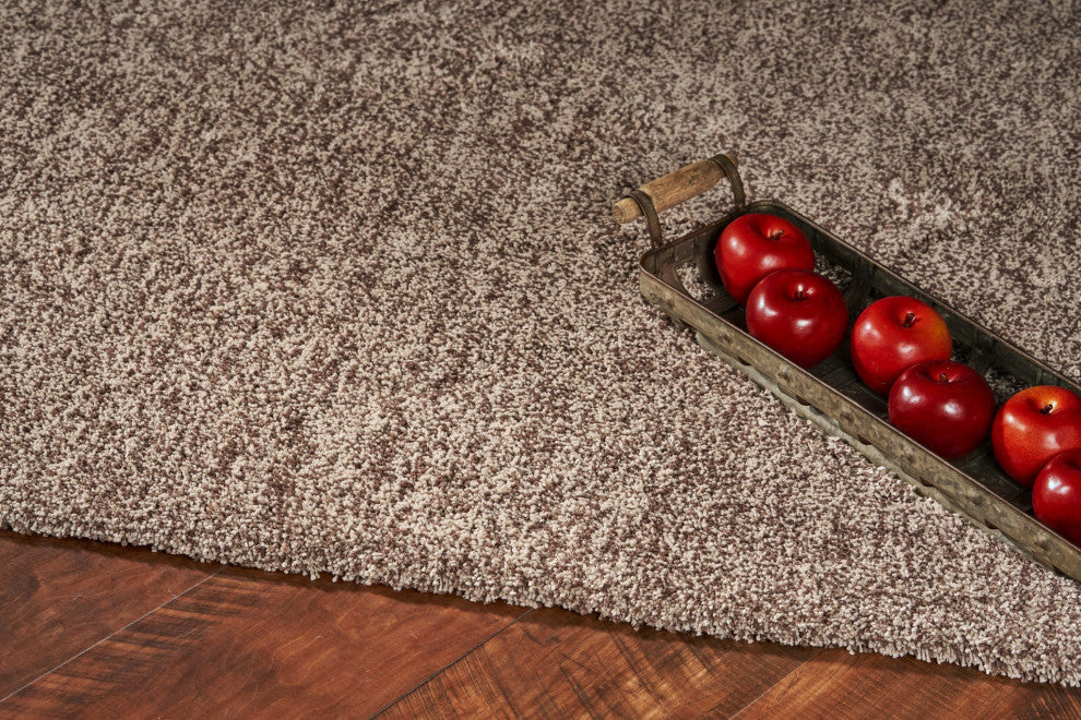 HomeRoots 7' x 9' Polyester Beige Heather Area Rug