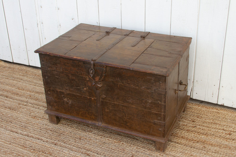 Antique Indo-Portuguese Painted Trunk