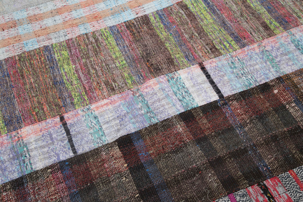 Rug N Carpet - Handmade Turkish 6' 6'' x 10' 0'' Unique Patchwork Kilim Rug