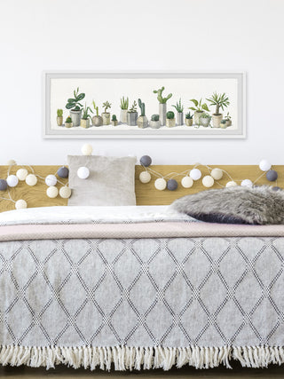 "Splendid Succulents" Framed Painting Print, 45x15