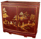 32" Japanese Slant Front Cabinet, Red Landscape