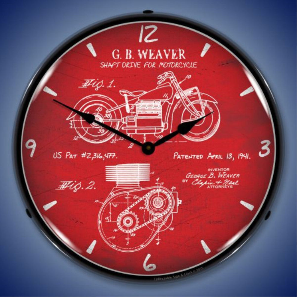 RE1508616 1941 Indian Motorcycle Patent Clock