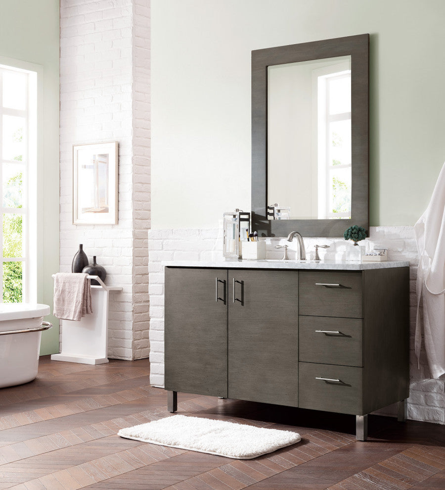 James Martin 850-V48-SOK-3CAR 48" Single Vanity with Carrara Marble Top