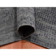 Black and Gray Modern Design Zero Pile Pure Silk Hand Knotted Rug, 8'0"x10'1"