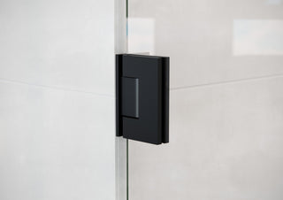 58.25"x62" Frameless Shower Bath Door Wall Hinge, Matte Black