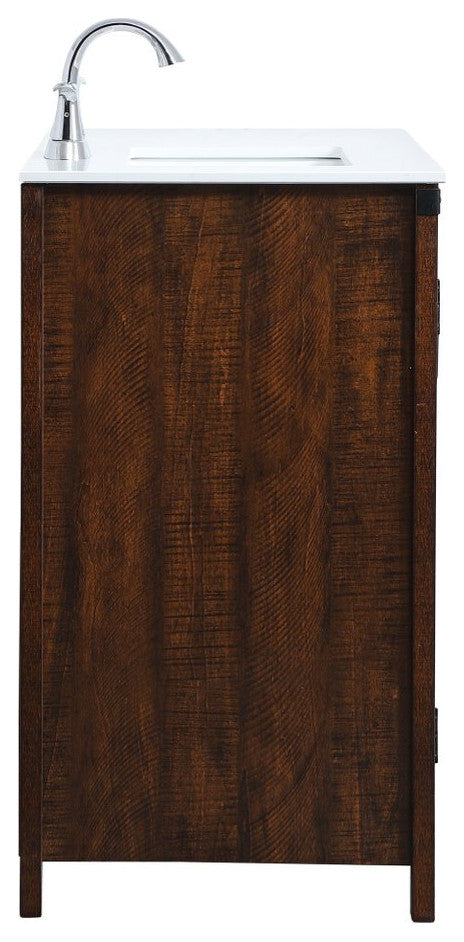 Home Living 19" Modern Espresso-Light Bathroom Vanity, Espresso