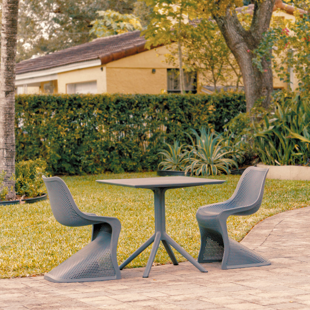 Bloom Patio Dining Set With 2 Chairs Dark Gray