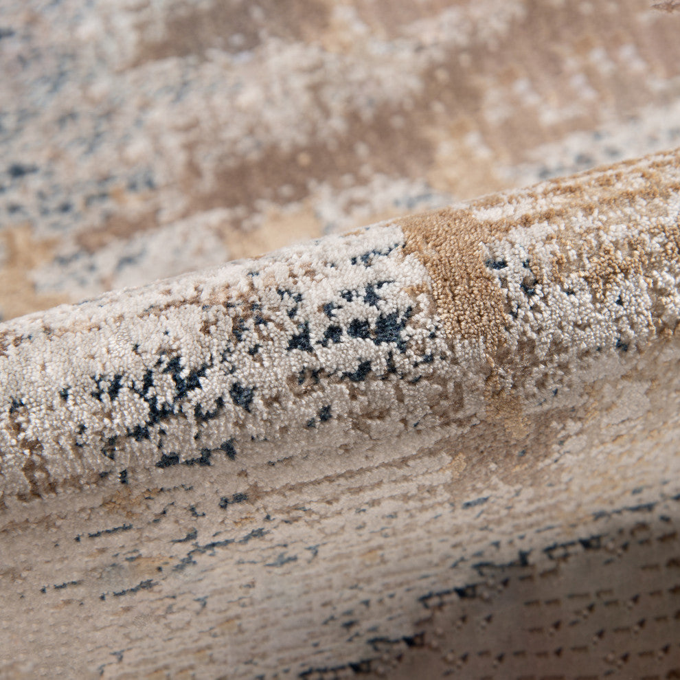 Haleena Menno Gold Polyester Blend Area Rug, 5'3"x7'6"