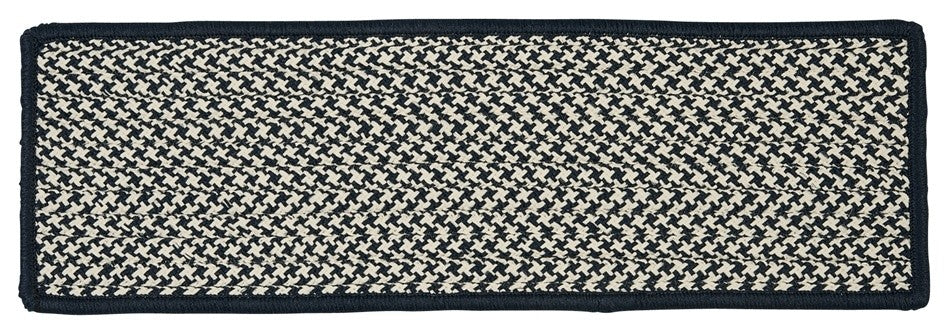 Colonial Mills Stair Tread Outdoor Houndstooth Tweed Navy Stair Tread