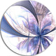 Light Blue Fractal Flower Design, Modern Floral Disc Metal Artwork, 11"