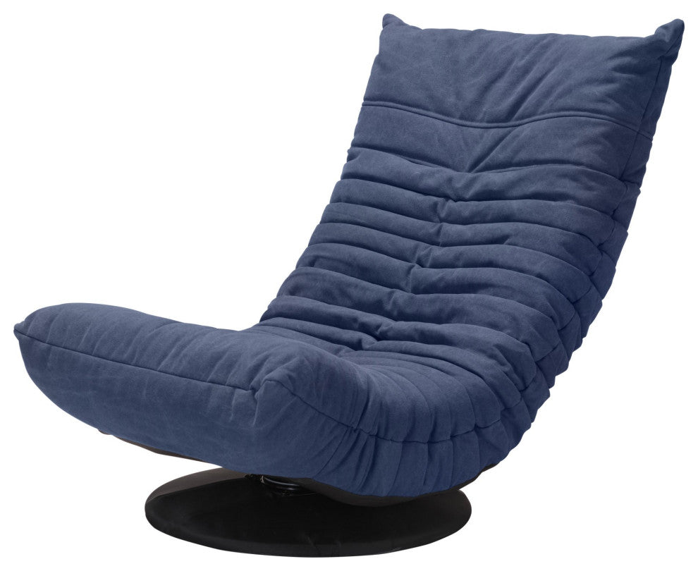 Swivel Accent Chair, Steel Metal, Fabric, Blue, Black, Lounge Lobby Hospitality