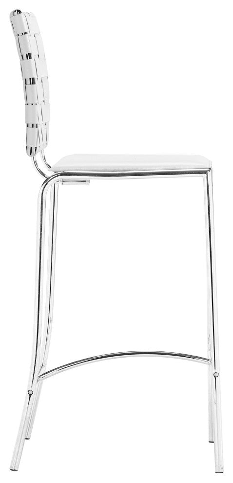 Criss Cross Counter Chair, White, Set of 2