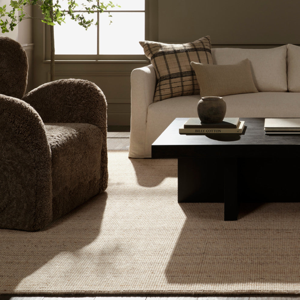Jaipur Living Mere RNE01 Handmade Solid Tan Area Rug, 9'6"x13'6"