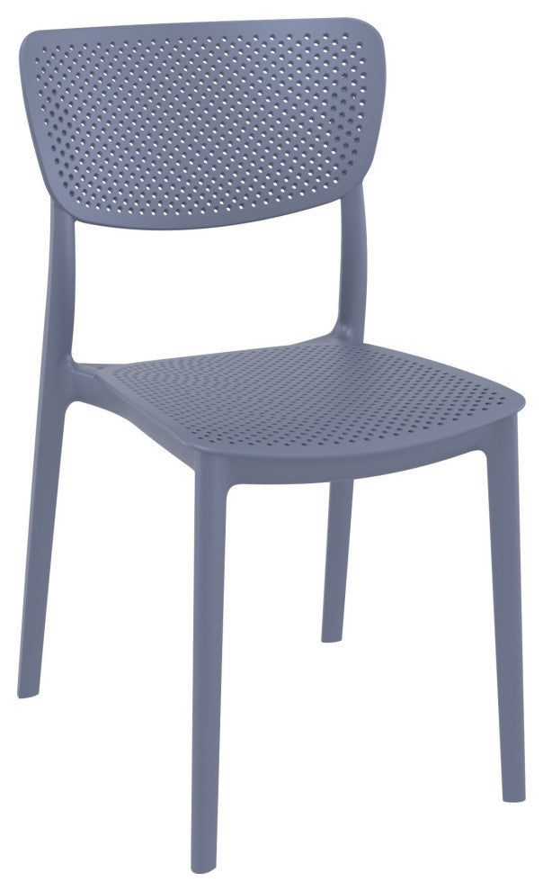 Lucy Round Bistro Set 3 Piece With 24" Table Top Dark Gray