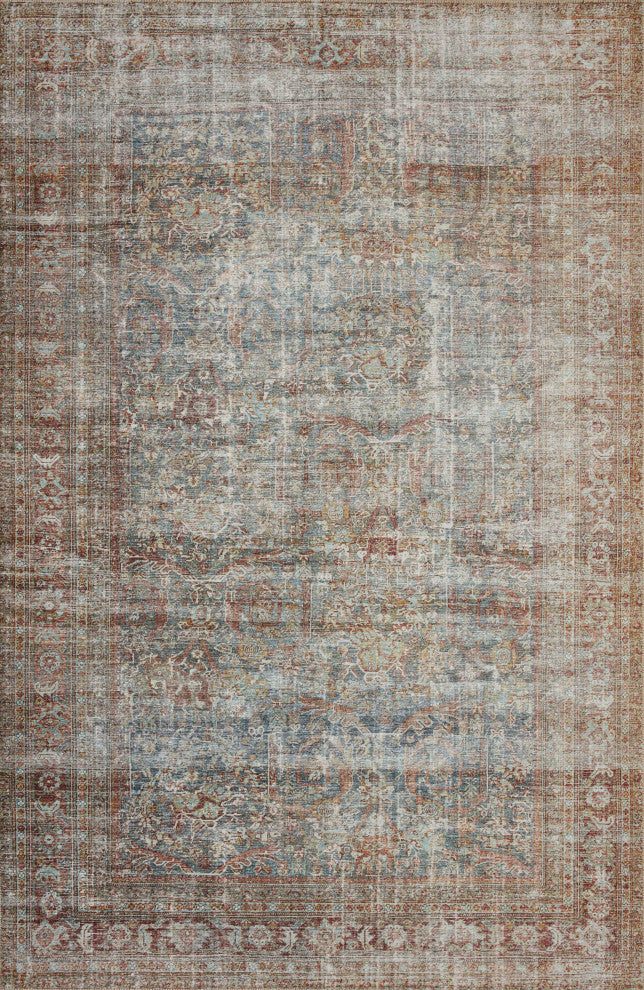 Chris Loves Julia x Loloi Jules Lagoon/Brick 9'-6" x 14' Area Rug
