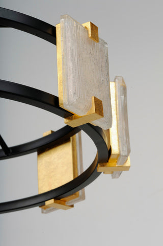 Maxim 39535 Radiant 9 Light 27"W LED Ring Chandelier - Black / Gold Leaf /