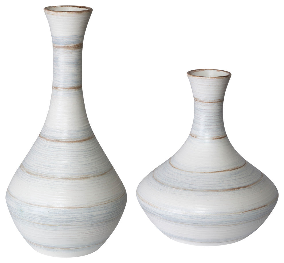 Uttermost Potter Fluted Striped Vases, 2-Piece Set