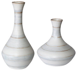 Uttermost Potter Fluted Striped Vases, 2-Piece Set