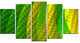 Layered Green Psychedelic Design, Abstract Canvas Art Print, 60"x32", 5 Panels