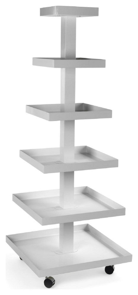 White 6 Tier Square Metal Organizer