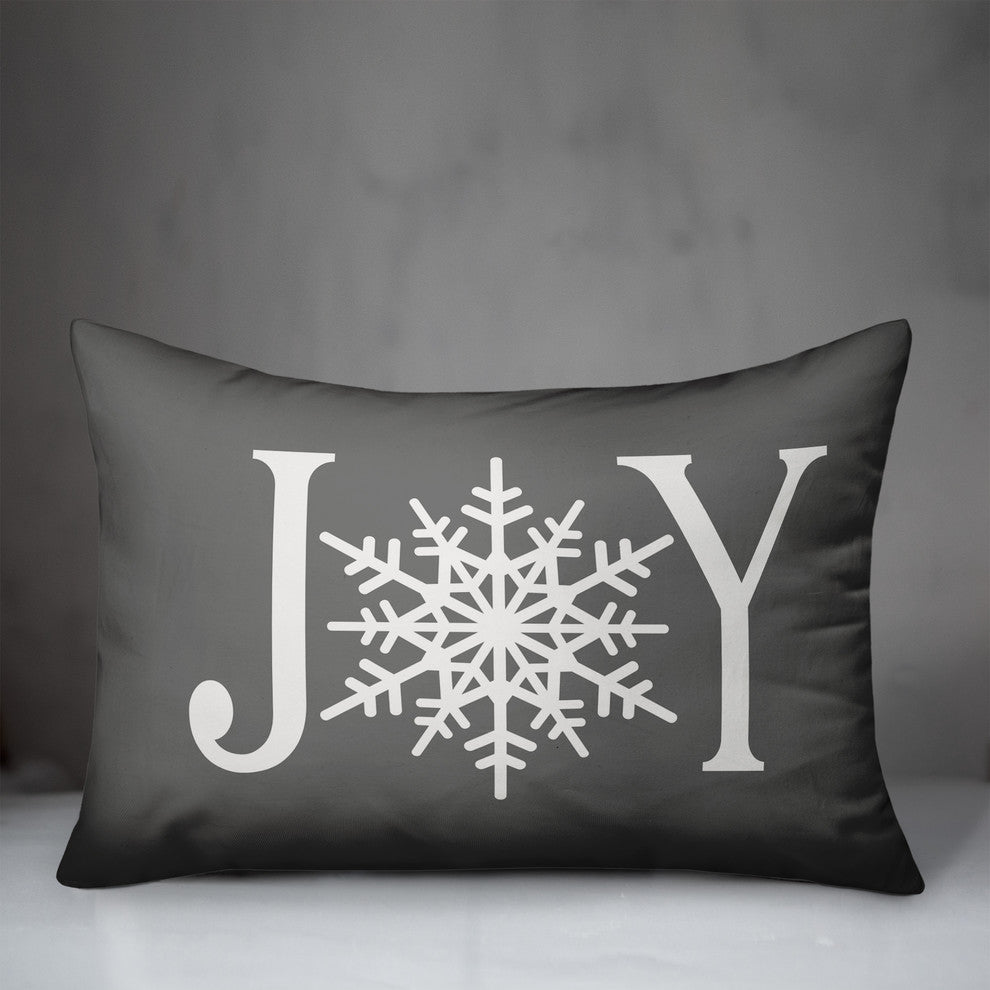 Joy Snowflake 14"x20" Throw Pillow Cover