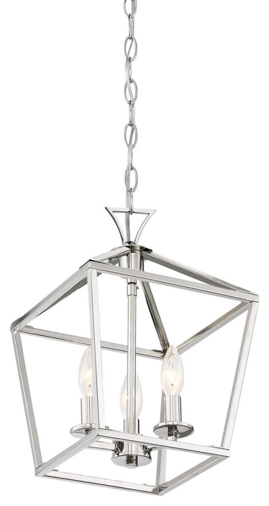 Polished Nickel Three Light Pendant from the Townsend Collection