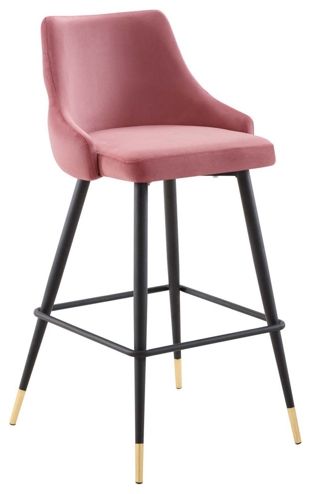 Adorn Performance Velvet Bar Stool-Dusty Rose
