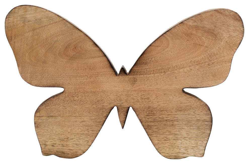 Wood, 12"h Butterfly Deco, Brown