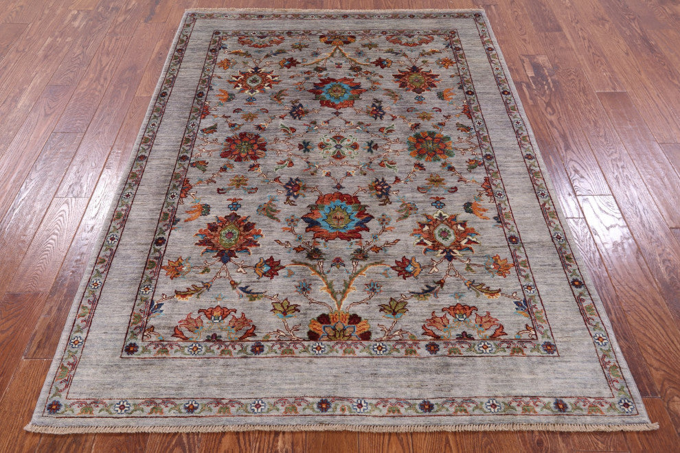 Persian Tabriz Hand Knotted Wool Rug 4' 11" X 6' 8" - Q12197
