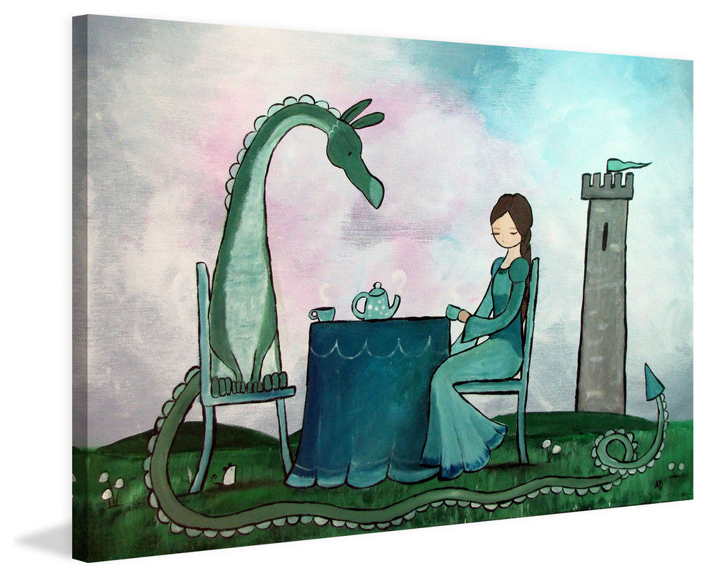 "Tea With a Dragon" Painting Print on Wrapped Canvas