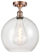 Innovations 516-1C-AC-G124-12 1 Light Semi-Flush Mount, Antique Copper