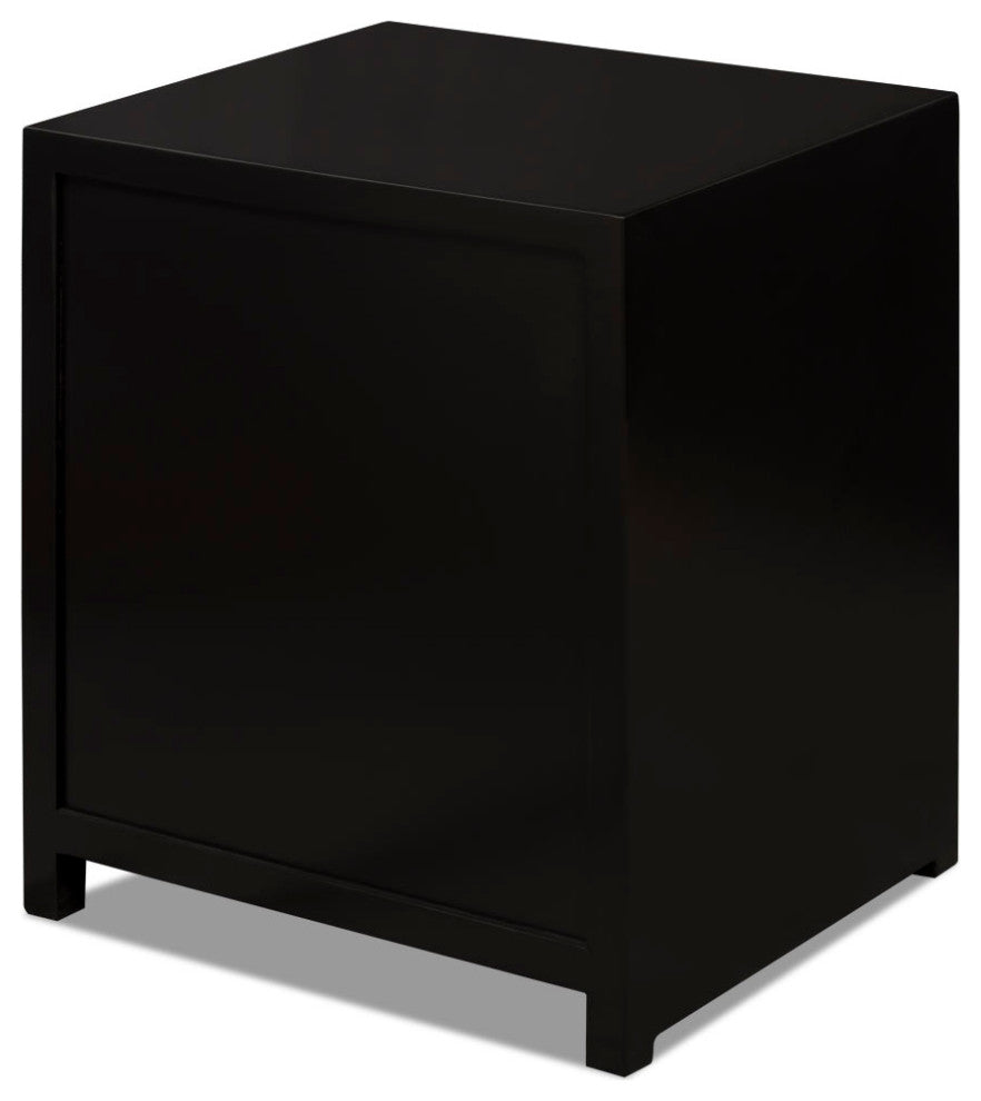 Matte Black Elmwood Chinese Ming Cabinet