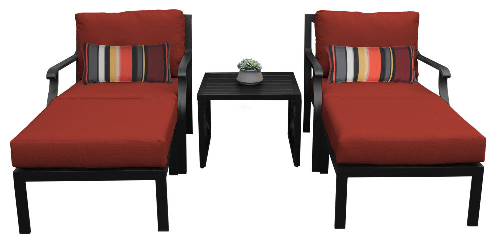 kathy ireland Madison Ave. 5 Piece Aluminum Patio Furniture Set 05b, Cinnamon