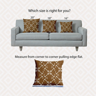 18" x 18" Anchors Up Decorative Indoor Pillow, Brown