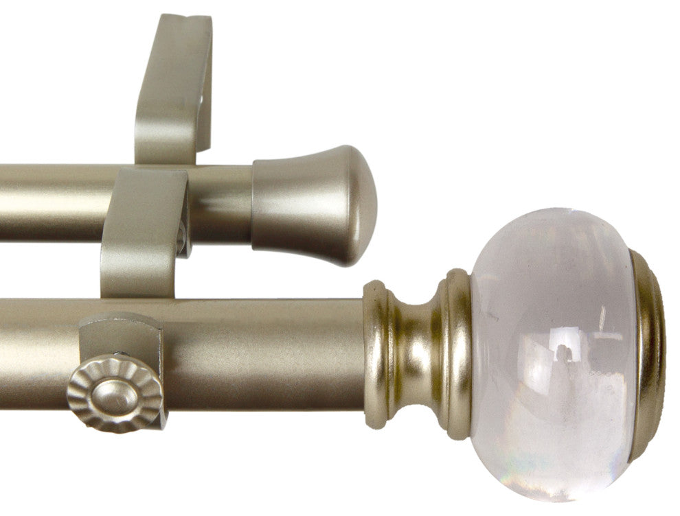 Leilani 1" Diameter Double Curtain Rod, Gold, 160-240"