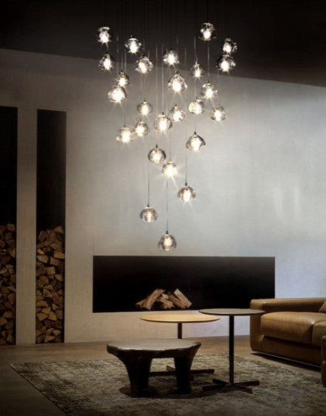 Hanging Modern Crystal Lamp for Staircase, 30 Lights