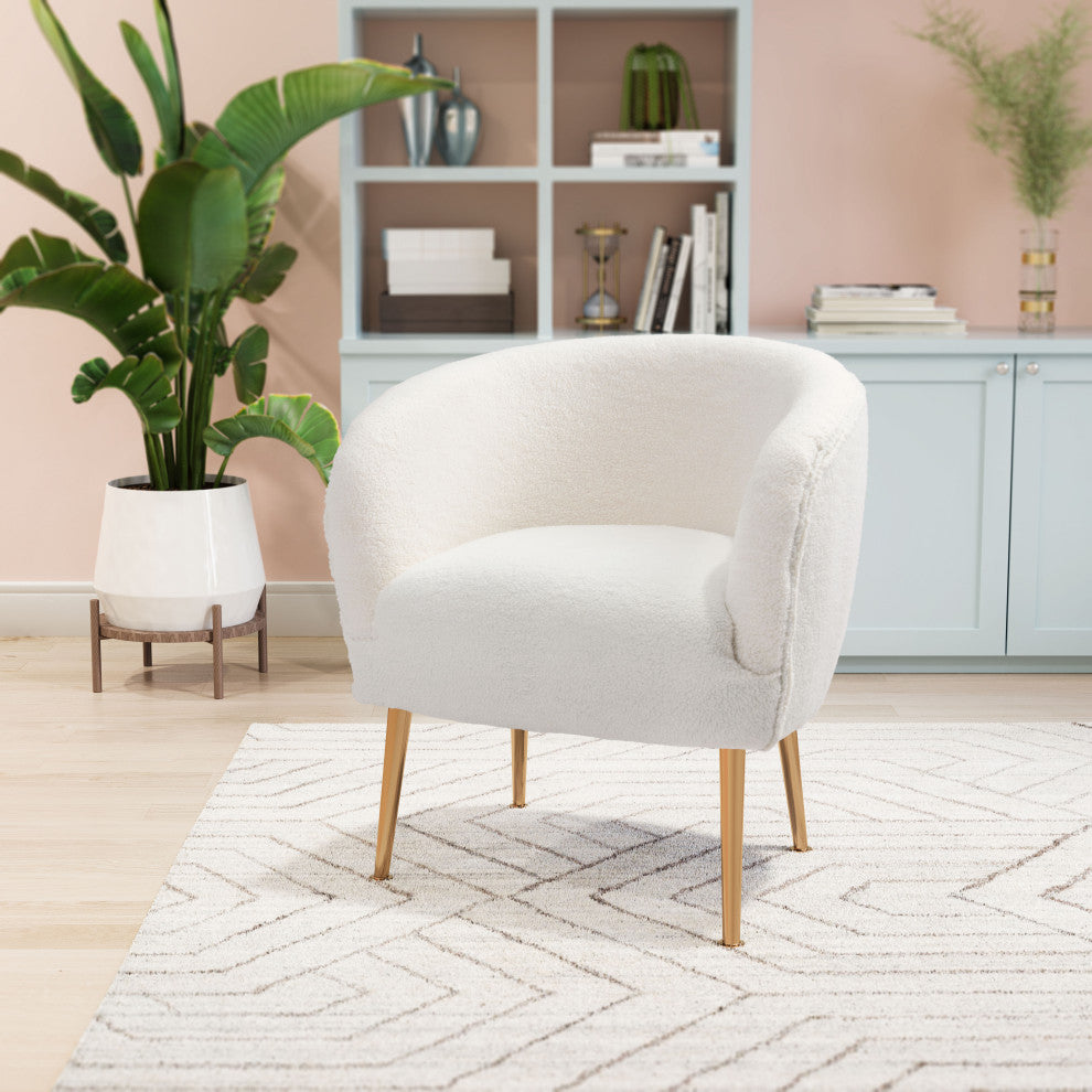 Sherpa Accent Chair Beige & Gold