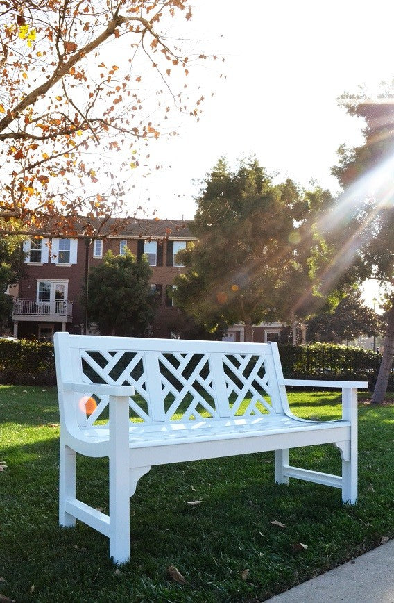 Chippendale Bench in Glossy White
